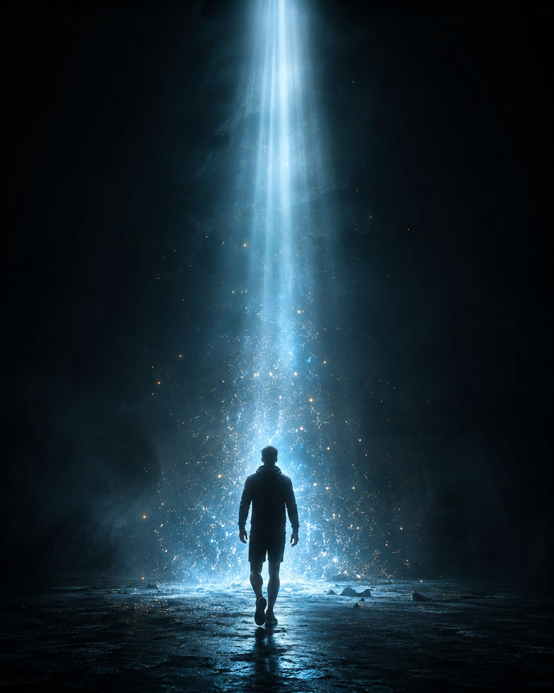 A shaft of light — the moment proof appears
